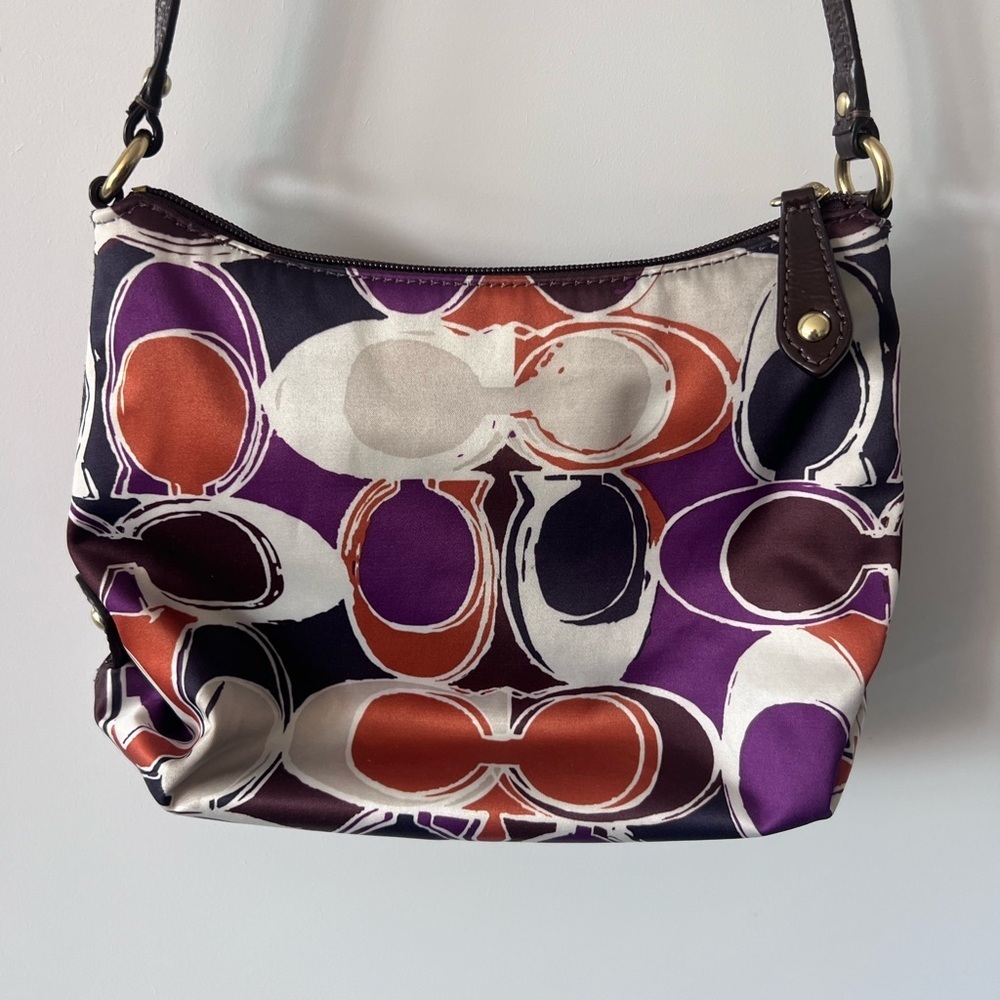 COACH Ashley Hand Drawn Scarf Print Crossbody Shoulder Bag Authentic - Picture 3 of 4